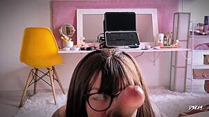 Amateur teen handjob leads to ruined orgasm ejaculation with rimjob on balls