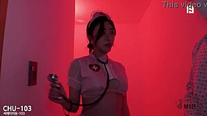 Nympho nurses bent over for double dick in hospital