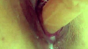 Angelina Grey's Pussy Slides Big Dildo, Cums And Squirts