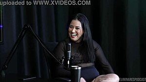 Pri Melancia in sheer red lingerie podcast