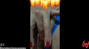 The blonde latina in lingerie gets her clits fingered deliciously in pov homemade scene