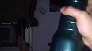 Ob1 strokes his first fleshlight.