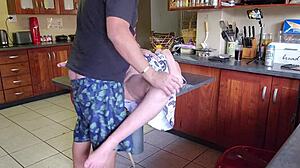 Neighbor's Wife Screams as Slut During Orgasm with Tight Shaved Pussy