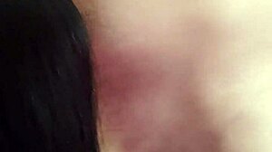 blowjob from mature girlfriend with deep throat and cum swallowing