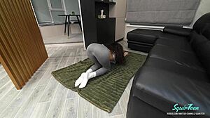 I love how this hot milf in leggings rides after yoga... so tight!