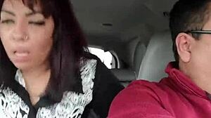 Being fucked by a stranger in our car's backseat. My life partner drives while the outdoor public action unfolds.