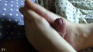 My FIRST Foot Job LATINA HD! With Handjob And Pussy Play!