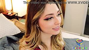 Fit Girl Teased into Face Fucking Massive Cock but Ends Up Riding It with Tight Pussy Stretching