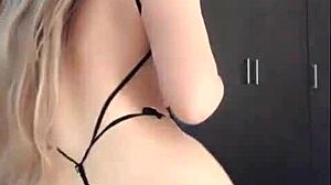 Oh man, check out this big ass Latina in the bathroom getting wild,