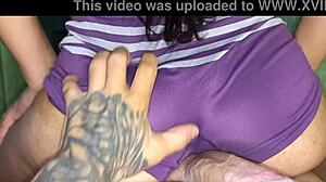 Comecei sozinho, but in the end the morena sat on my cock...