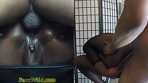Amateur Ebony Teen in Fishnets Takes Big Black Cock for Anal Creampie. Gaping Asshole Drips with Orgasm in Ghetto Spreading Action.