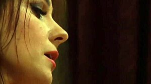 naughty dominant lesbian madame gives perfect pussy licking to bound slave in bdsm session