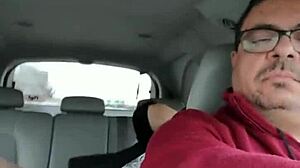 Being fucked by a stranger in our car's backseat. My life partner drives while the outdoor public action unfolds.