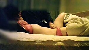 Seductive Japanese Wife In Sexy Red Lingerie Tempts For Secret Cowgirl Sex And Handjob