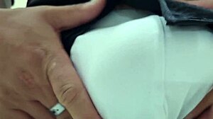 Blue-eyed big ass amateur rips clothes for dirty talk panty sniffing and oiled riding