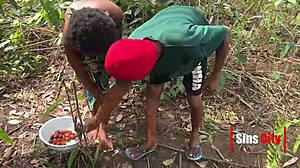 why not seduce and fuck this village girl outdoors in the bush?