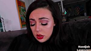 This perky boobs babe fingers her shaved pussy while talking dirty in lingerie