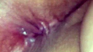 watching her ass after filling it with cum