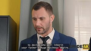 Bride4k shows european bride with big ass fucking in wedding dress and stockings for hardcore interracial watching.