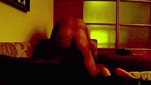 I make her moan loudly on the bed and then on the sofa too