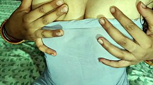 Bhai ke dost bends over big tits Indian girl on ranch for deepthroat blowjob and hardcore doggystyle sex in homemade video.