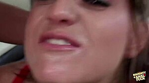 slutty brunette fingers her pussy as big cock drills her ass in cowgirl deepthroat action