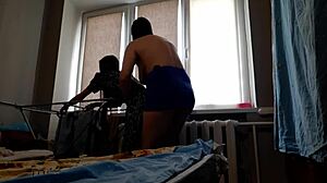 hey, while my girlfriend hung out the laundry, why'd i fuck her pussy so hard with strapon?