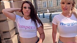 Indian beauties Zara Lei and Molly Brown wear nappies publicly in outdoor setting September 2022