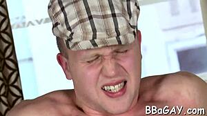 Free gay sex clip features intense sucking and fucking competition among young guys.