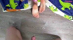 Girlfriend Gets Fucked Doggystyle While Sucking Cock. She Takes Facial Cumshot And Cum On Ass From Friend.