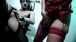 Big boobed Alexis Silver and Michelle Thorne in hot FFM BDSM threesome