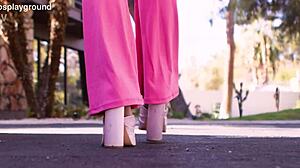 Khloe Kingsley and Skyler Storm beg coach for his big cock in mean girls cosplay parody