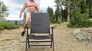 Simscristian05 update with naked sheer flashing on top of the mountain - it's wild outdoor exhibitionism!