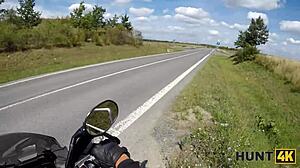 Bike Ride Turns into Outdoor Deepthroat and Sex!