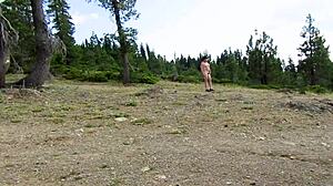 Simscristian05 update with naked sheer flashing on top of the mountain - it's wild outdoor exhibitionism!