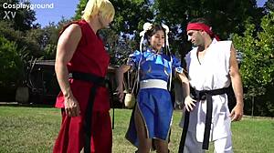 Jade Kush As Chun Li Fucked By Two Big Cocks In Street Fighter Cosplay
