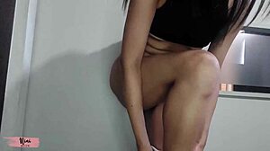 Specific Details Of Nini Trying On Sexy Leggings With Petite Big Ass