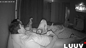 Luuv homemade voyeur captures brunette girlfriend orgasm in bed during doggystyle sex.