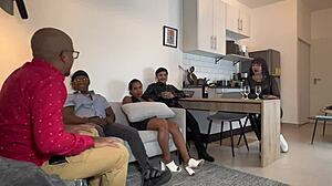 co-workers throw a wild sex party with tattooed babes getting bent over in doggystyle orgy