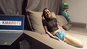 Irma Gemea, the mini puta from Floripa, passed the sofa test with blowjob and naked flashing.