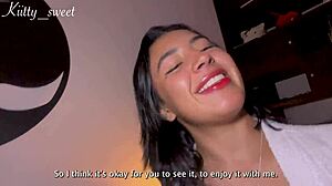 Squirting white cream after two drinks!