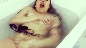 Amateur latina masturbates in hot shower until orgasm with big ass pov cum under european homemade relaxation
