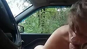 Hey, check out this Russian girl giving public sex in the car again