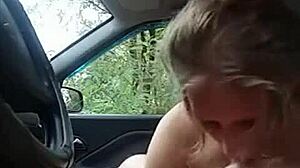 Hey, check out this Russian girl giving public sex in the car again