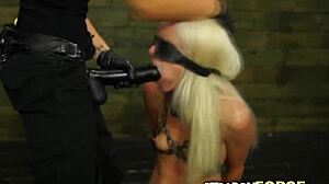 Lesbo Submissive Gets Strapon Fucked In BDSM Fetish Scene