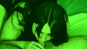 Cream covers sweet strawberry after drooling blowjob from curvy tattooed bbw milf