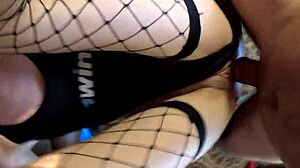 skinny whore in bunny stockings screams from multiple orgasms in passionate homemade fuck