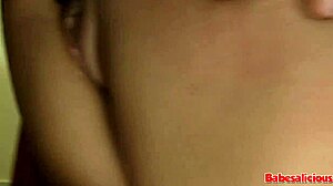 brunette babe with small tits gets fucked hard in intense session by skilled partner