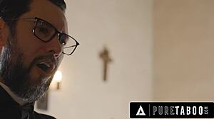 Horny virgin teen Penelope Kay seduces priest for ass fucking 😈