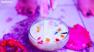 bia roman gets her sexy feet all messy with squirting and choking fun